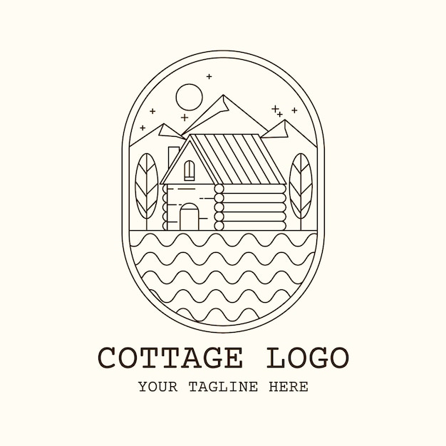 Handgetekende cottage-logo