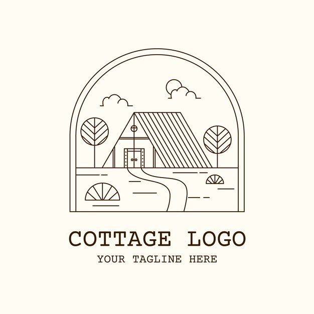 Handgetekende cottage-logo