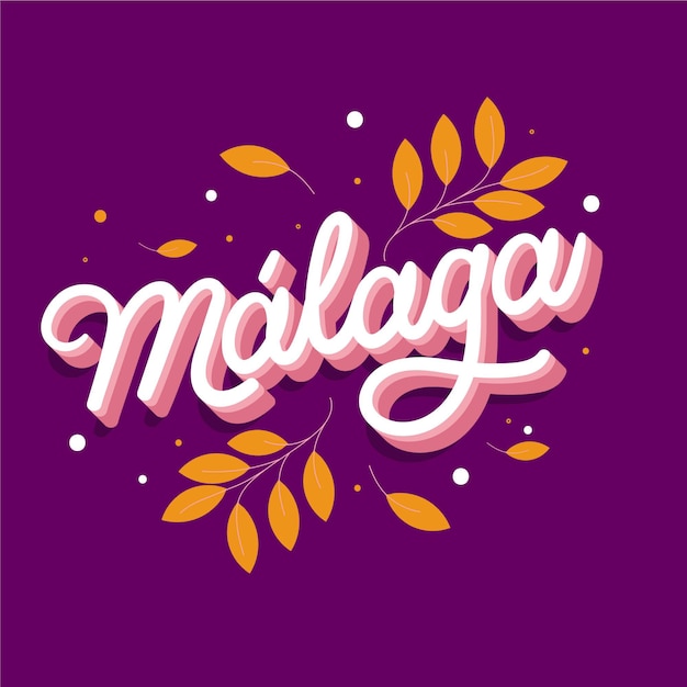 Gratis vector handgetekende creatieve belettering van málaga