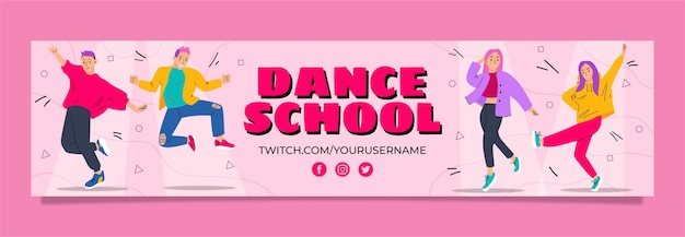 Handgetekende dansschool twitch banner