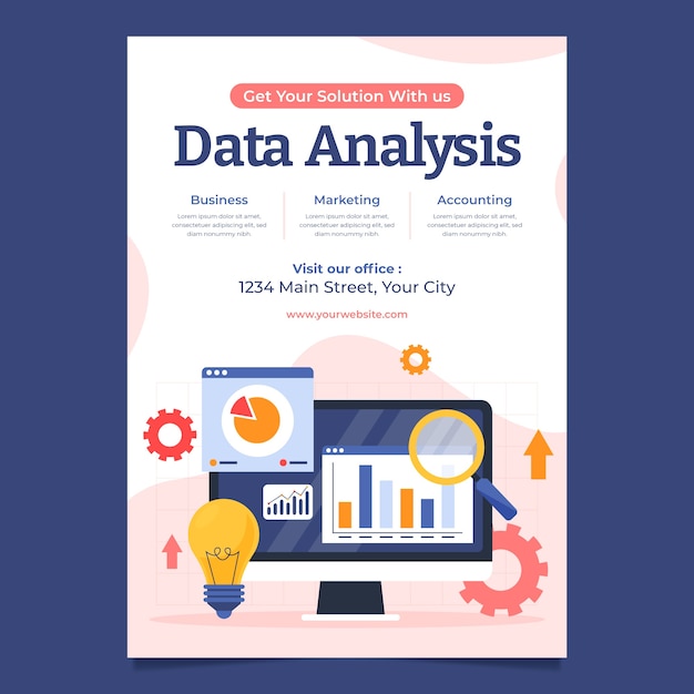 Handgetekende data-analyse poster