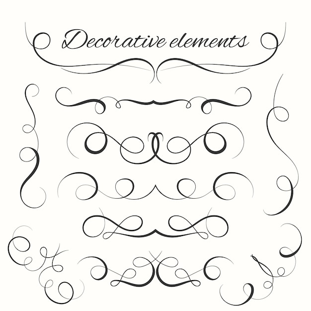 Gratis vector handgetekende decoratieve elementen