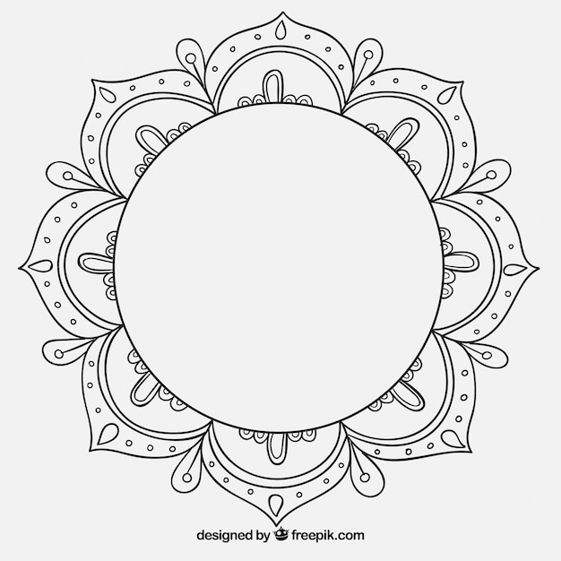 Handgetekende decoratieve mandala