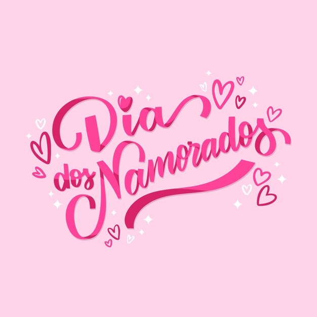 Handgetekende dia dos namorados belettering