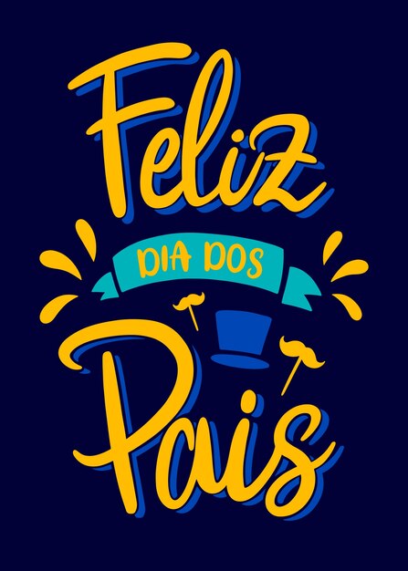 Handgetekende dia dos pais tekstillustratie