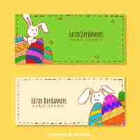 Gratis vector handgetekende easter banners