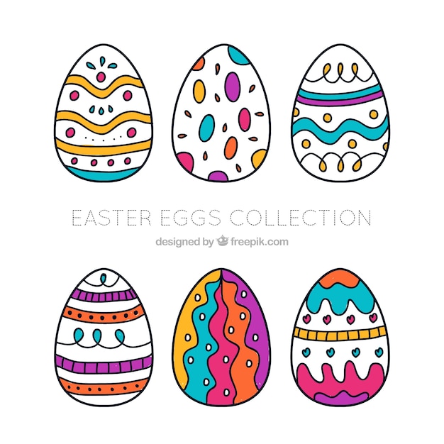 Gratis vector handgetekende easter egg collectie