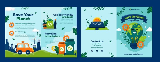 Handgetekende ecologie concept brochure