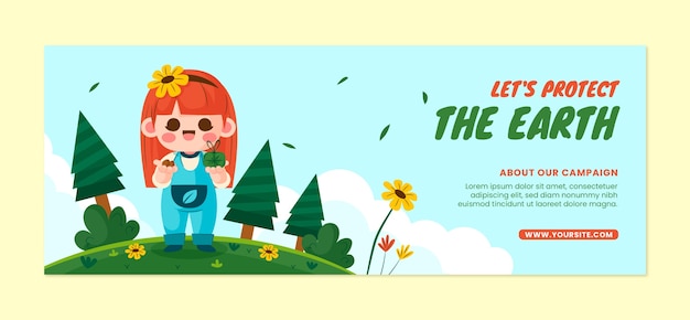 Gratis vector handgetekende ecologie concept facebook cover