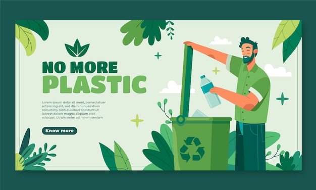 Gratis vector handgetekende ecologie concept facebook sjabloon