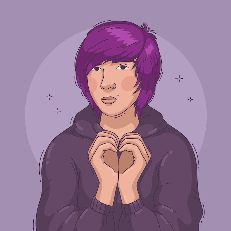 Gratis Vector handgetekende emo-illustratie