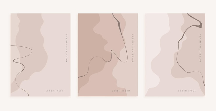 Gratis Vector handgetekende esthetische lineart poster in een collectie van drie