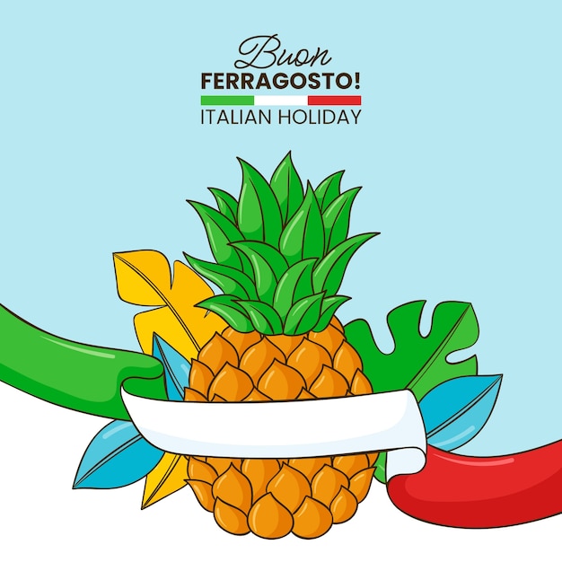 Gratis vector handgetekende ferragosto-illustratie