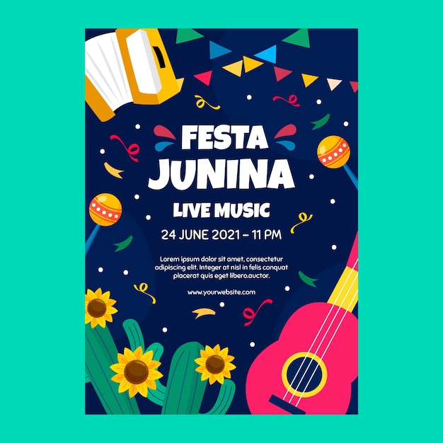 Gratis vector handgetekende festas juninas-poster