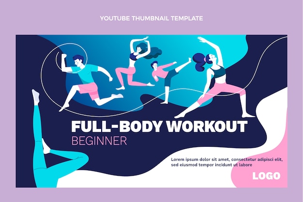 Handgetekende fitness youtube-miniatuur