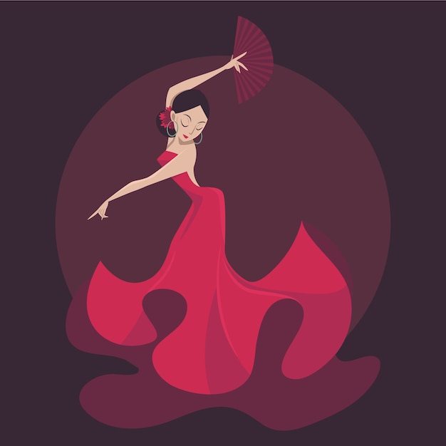 Gratis vector handgetekende flamencodans illustratie