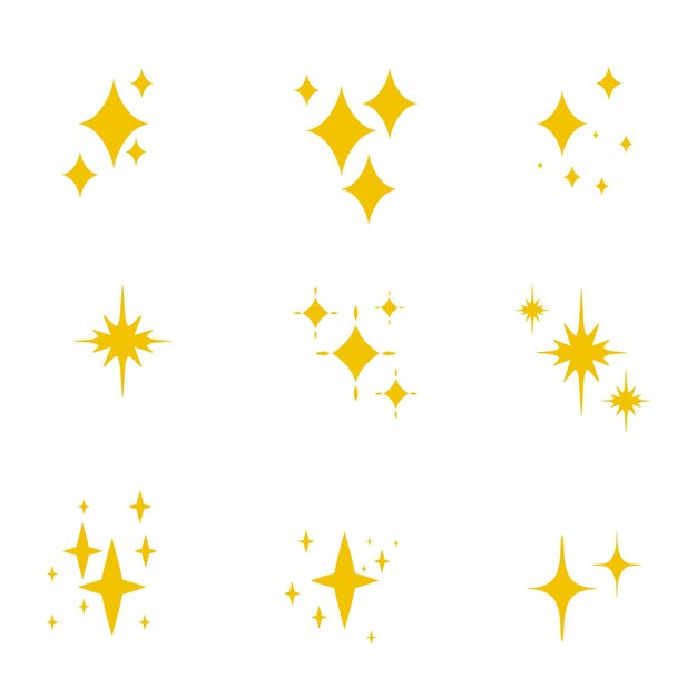 Handgetekende fonkelende sterrencollectie