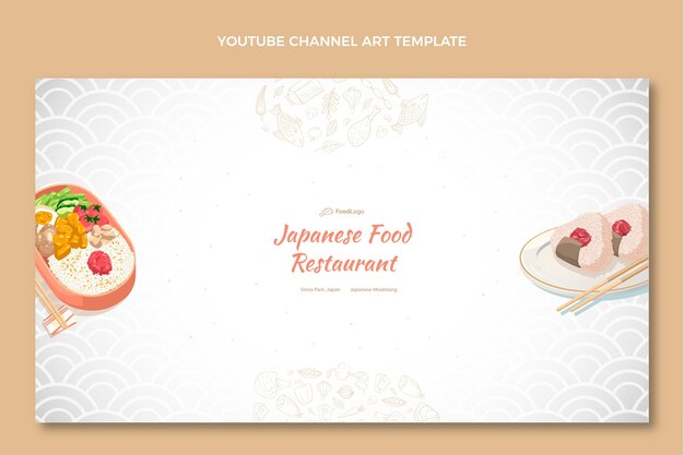 Handgetekende food youtube channel art