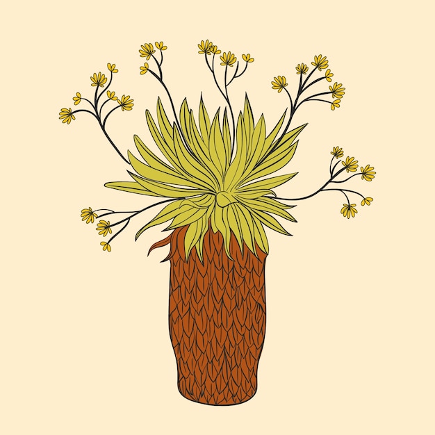 Gratis vector handgetekende frailejon plant illustratie