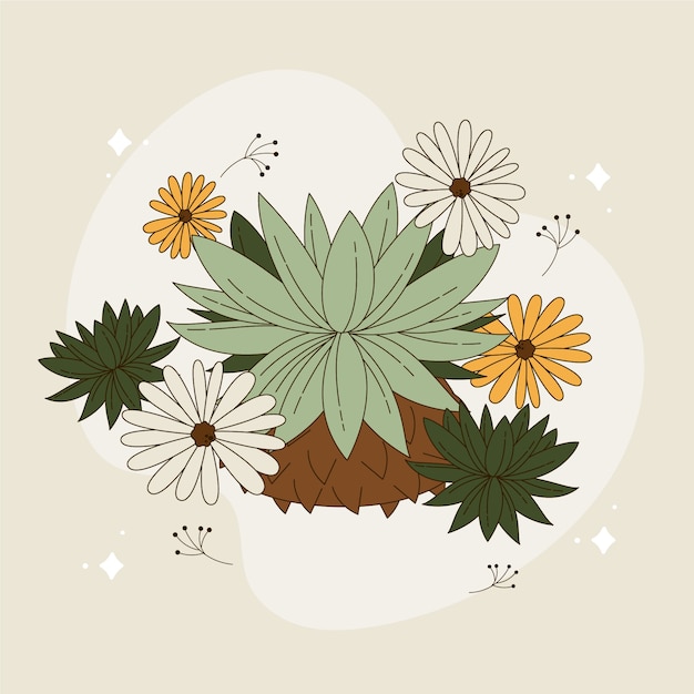 Gratis vector handgetekende frailejon plant illustratie