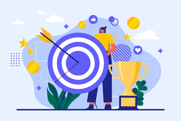 Gratis vector handgetekende gamification-illustratie met plat ontwerp