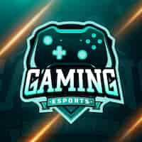 Gratis vector handgetekende gaming-logo sjabloon