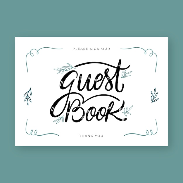 Gratis vector handgetekende gastenboek belettering