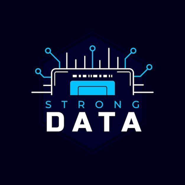 Handgetekende gegevens logo sjabloon