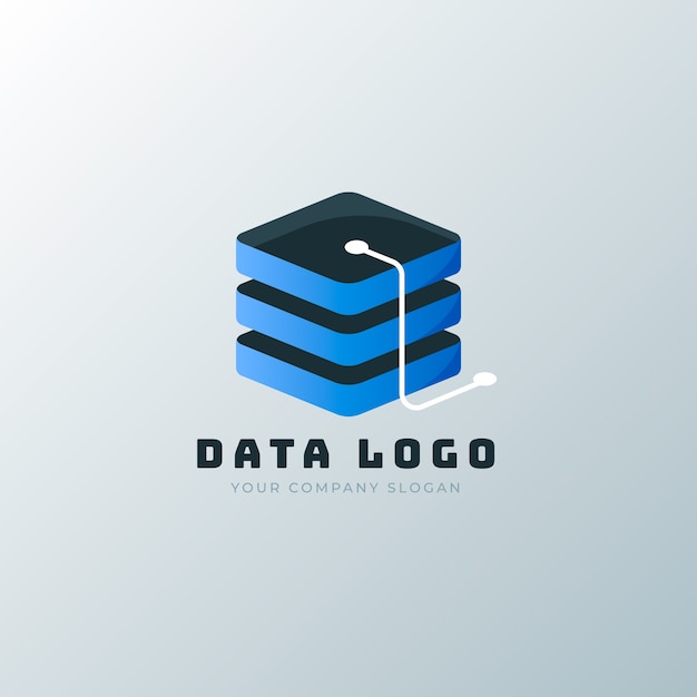 Gratis vector handgetekende gegevens logo sjabloon