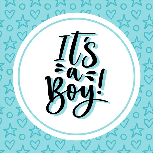 Handgetekende gender reveal belettering