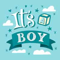 Gratis vector handgetekende gender reveal belettering