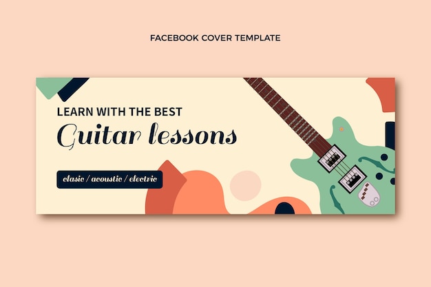 Handgetekende gitaarlessen facebook cover