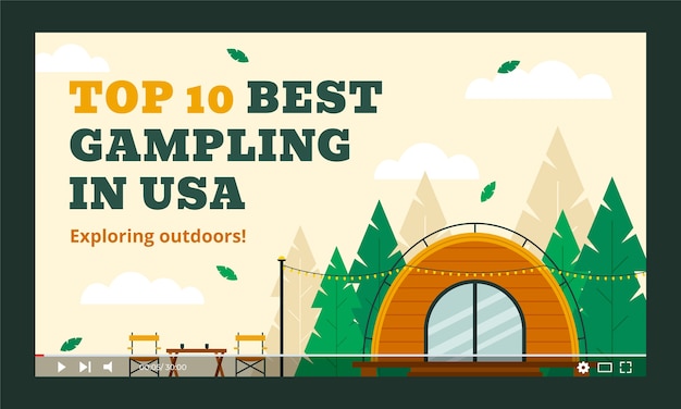 Gratis vector handgetekende glamping youtube-thumbnail