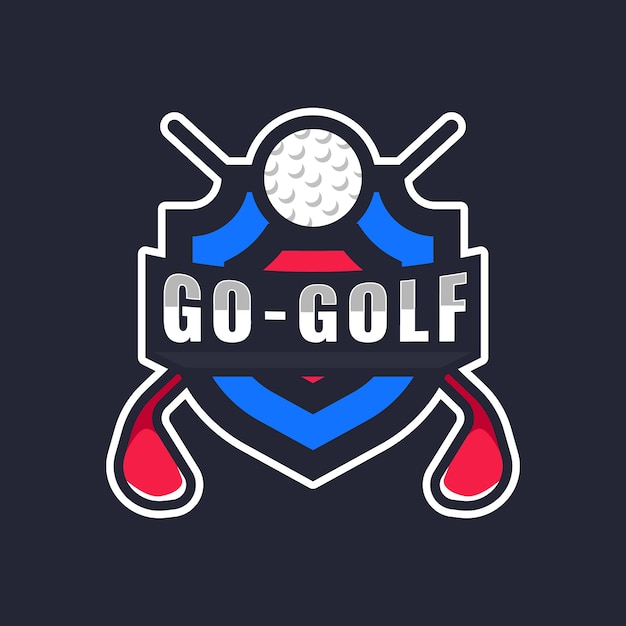 Gratis vector handgetekende golf logo sjabloon