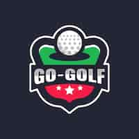 Gratis vector handgetekende golf logo sjabloon