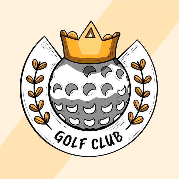 Handgetekende golf logo sjabloon