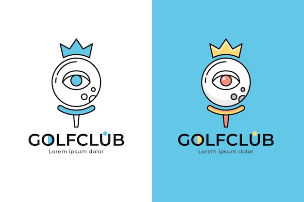 Handgetekende golf logo sjabloon