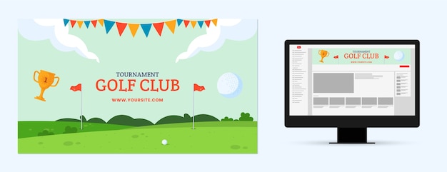 Gratis vector handgetekende golfclub youtube-kanaalkunst