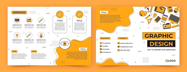 Gratis vector handgetekende grafisch ontwerper brochure