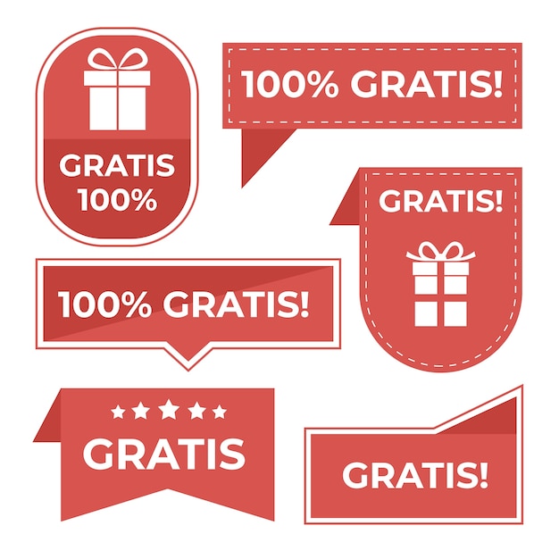 Handgetekende gratis labelcollectie