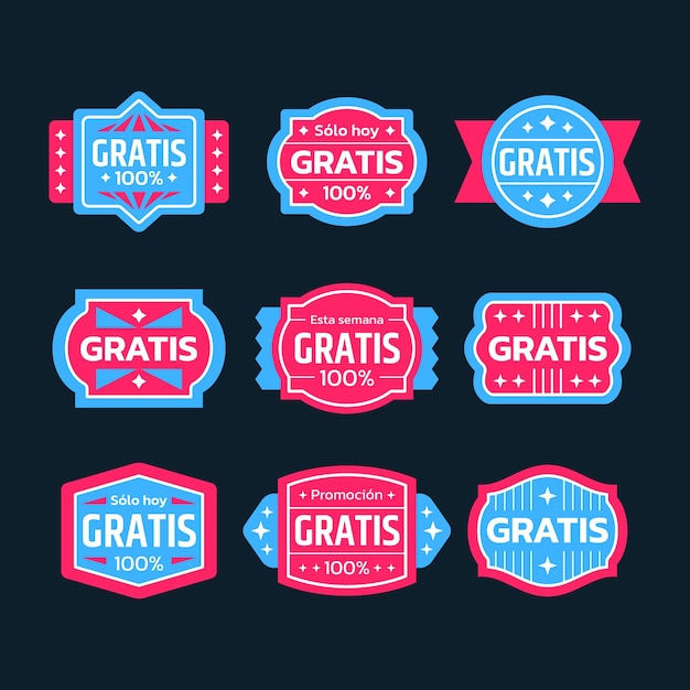 Gratis vector handgetekende gratis labelcollectie