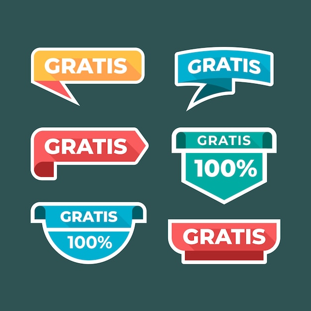 Handgetekende gratis labelcollectie