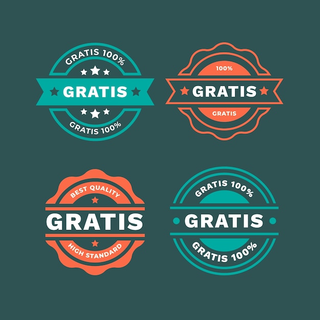 Gratis vector handgetekende gratis labelcollectie