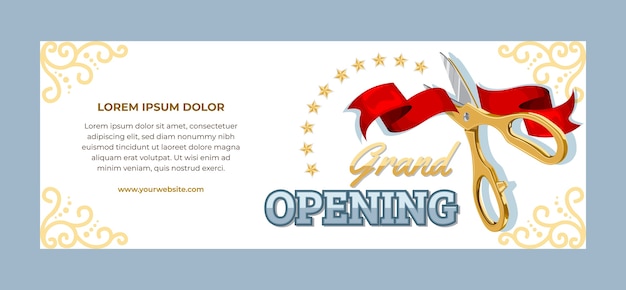 Gratis vector handgetekende grootse opening facebook-omslag