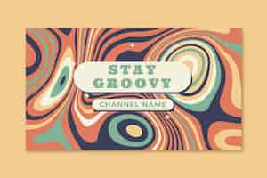 Gratis vector handgetekende groovy psychedelische youtube-thumbnail