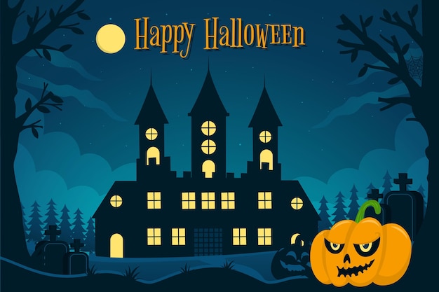 Gratis vector handgetekende halloween behang