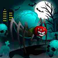 Gratis vector handgetekende halloween-illustratie