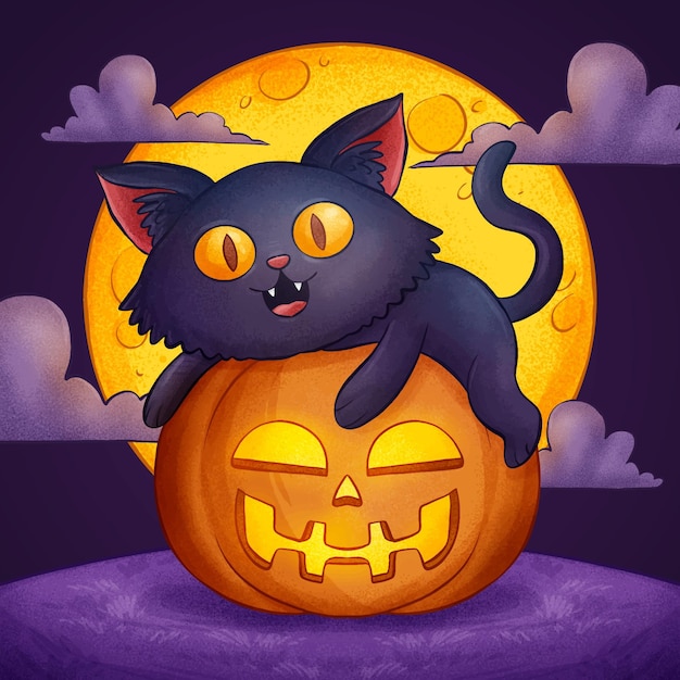 Handgetekende halloween-illustratie