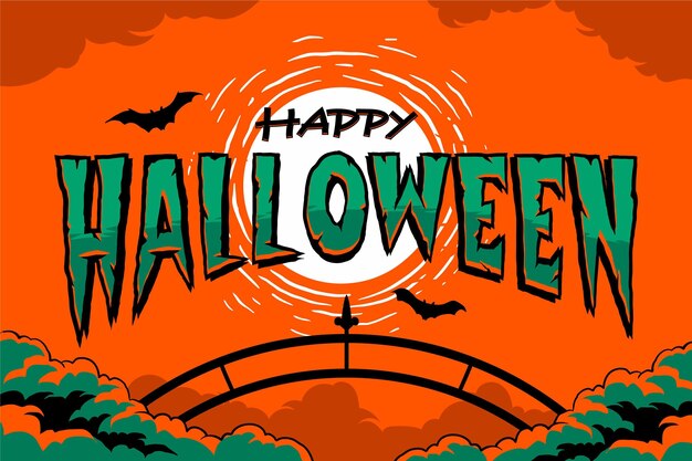 Gratis vector handgetekende halloween-letters