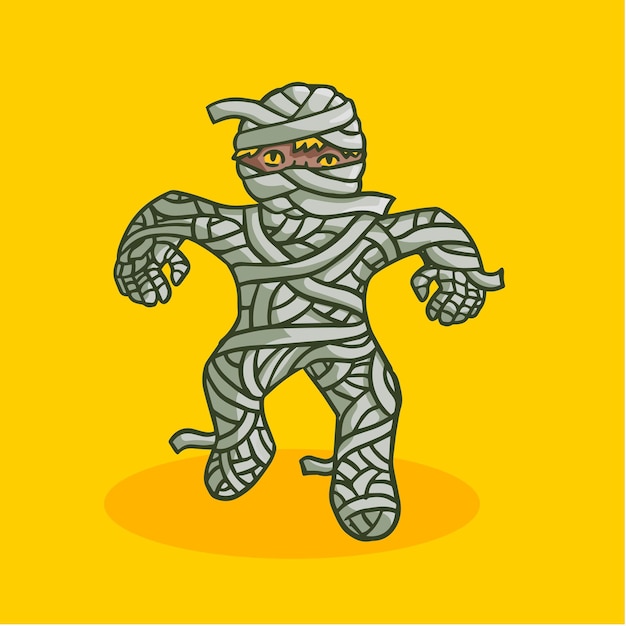 Gratis vector handgetekende halloween mummie doodle